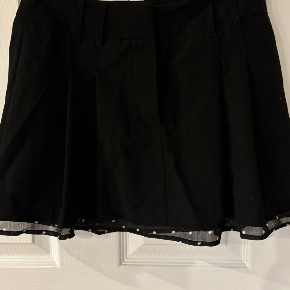 H&M Black Skater Skirt with Polka Dot Trim